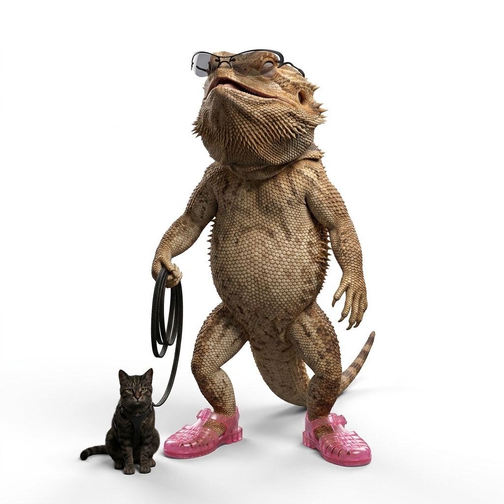 Cat on a lead